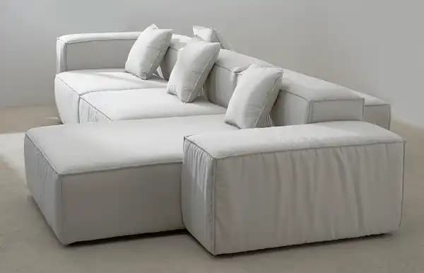 Orinza Pleats White Patio Modular Sectional Sofa M069 Back