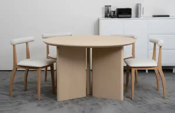 Wooden Round Dining Table and Chairs Set of 4 TD1016-MY205 Back