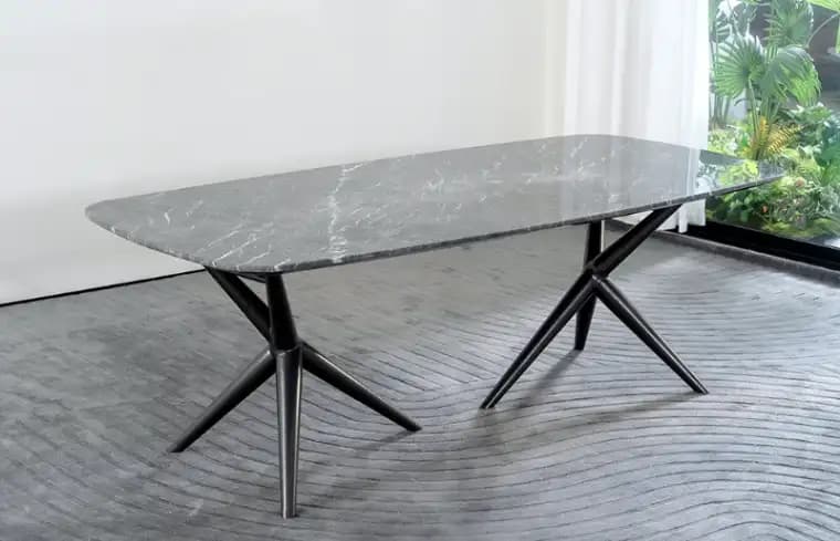Miglio Marble Top Rectangle Dining Table TD1019 Back