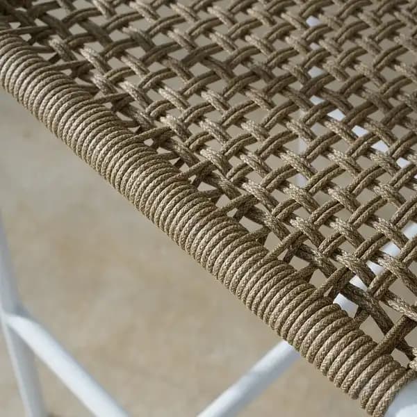 White Weave Metal Barstools Outdoor Chair Kitchen Furniture thumbnail 2