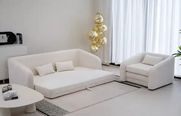 Tremosine Fabric White Sleeper Sofa M156B